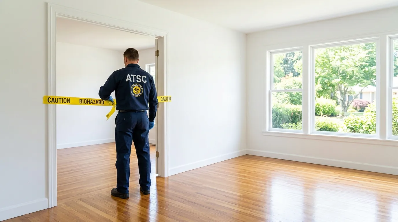 Certified biohazard cleanup crew performing Decomposition Cleanup in Bessemer